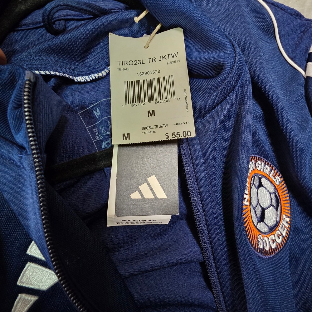 Adidas Kids Tiro 23 League Training Jacket Navy Blue Newton Girls Soccer HS3511 - Picture 9 of 9